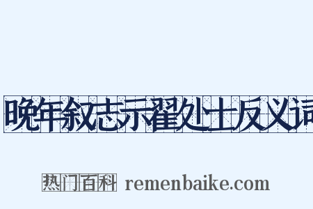 晚年叙志示翟处士反义词是什么意思的图片